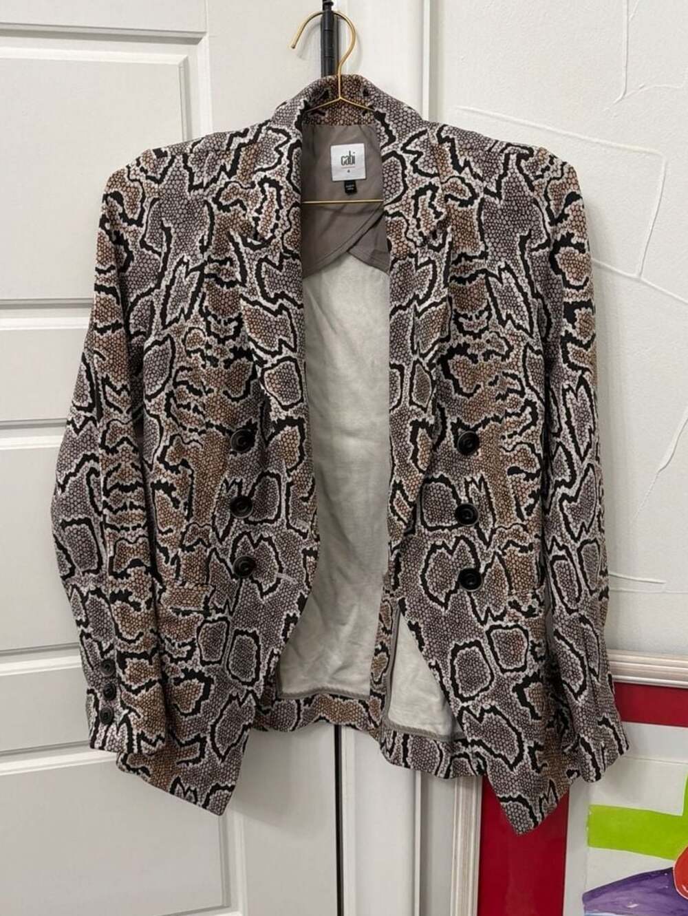 Cabi Python Double Breasted Blazer Snake Print Ja… - image 1